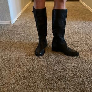 Nine West Black Leather Riding Boots